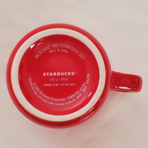 Starbucks Holiday Coffee Mug Red with Gold Swirl 2020 - Picture 6 of 6